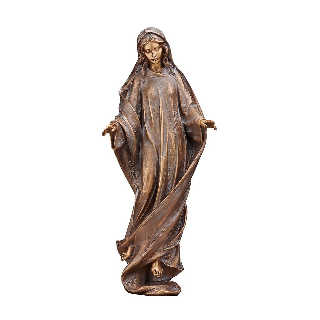  Herabblickende Madonna Mit Ausgebreiteten Armen Aus Bronze - Pacis Madonna