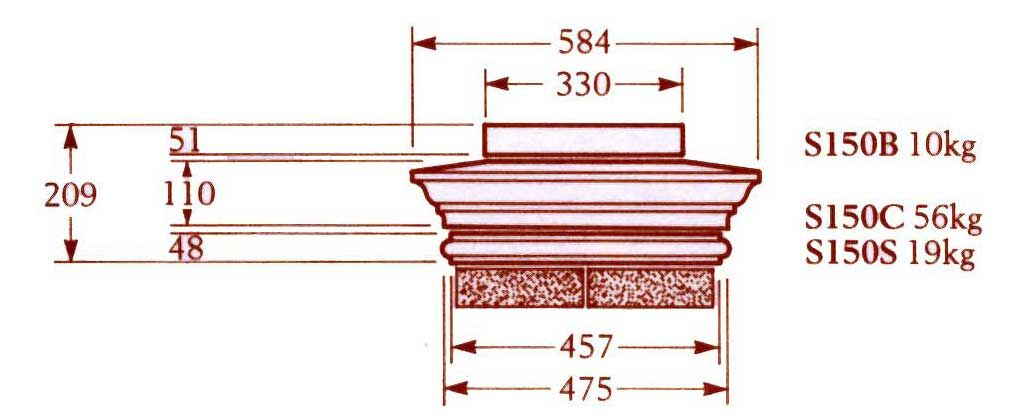  Historische Abdeckplatte Für Mauerpfeiler