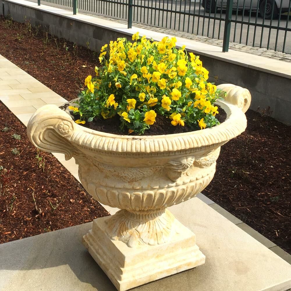  Historische Steinguss Gartenvase - Florentine