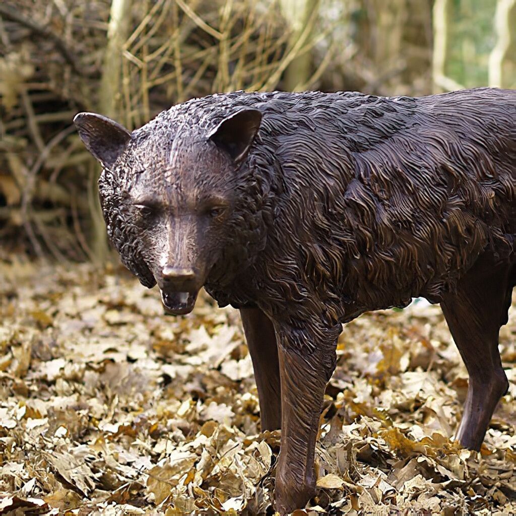  Hochwertige Bronze Wolf Skulptur - Lupo