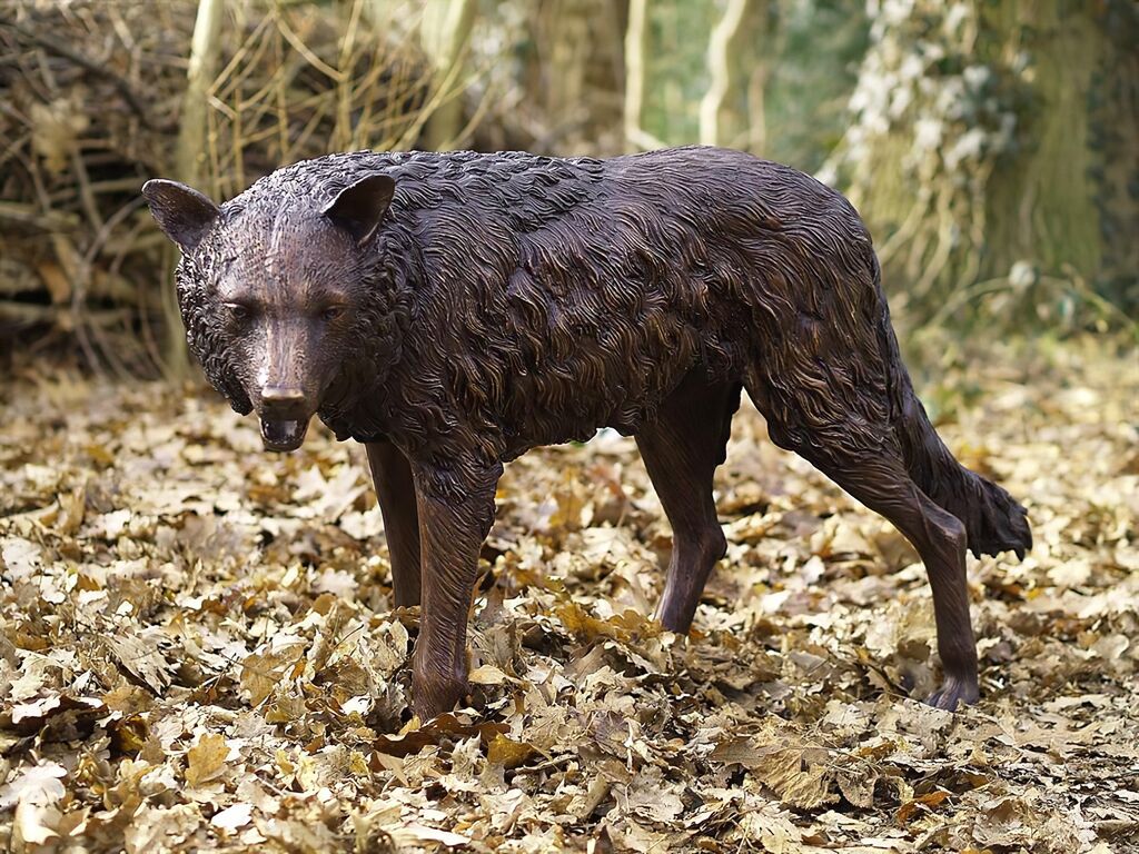  Hochwertige Bronze Wolf Skulptur - Lupo