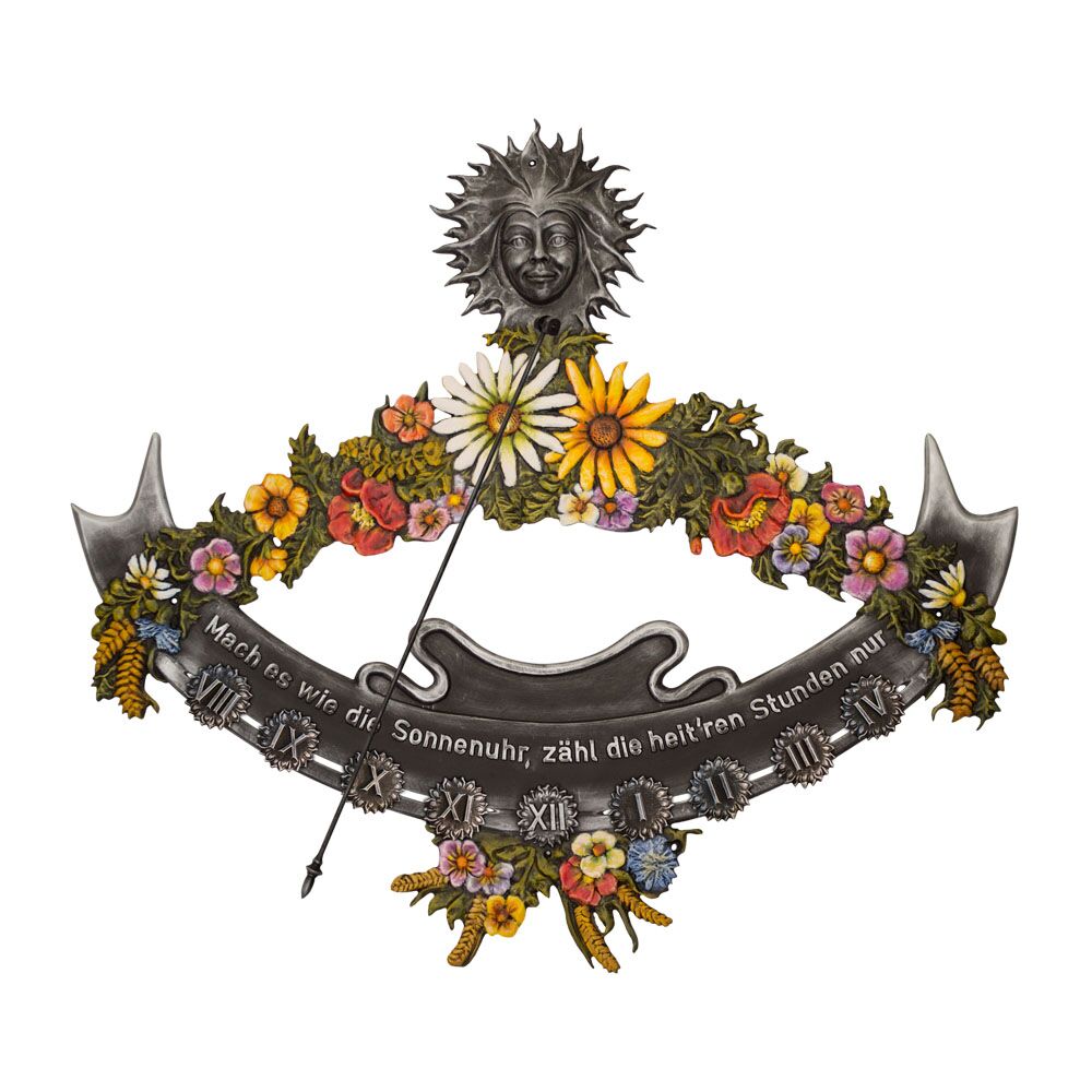  Hochwertige Metall Sonnenuhr Vertikal Für Montage Hauswand - Blumenkette