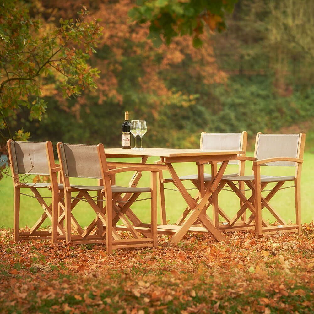  Hochwertiger Teakholz Garten Klapptisch - 130x75cm - Blake Klapptisch