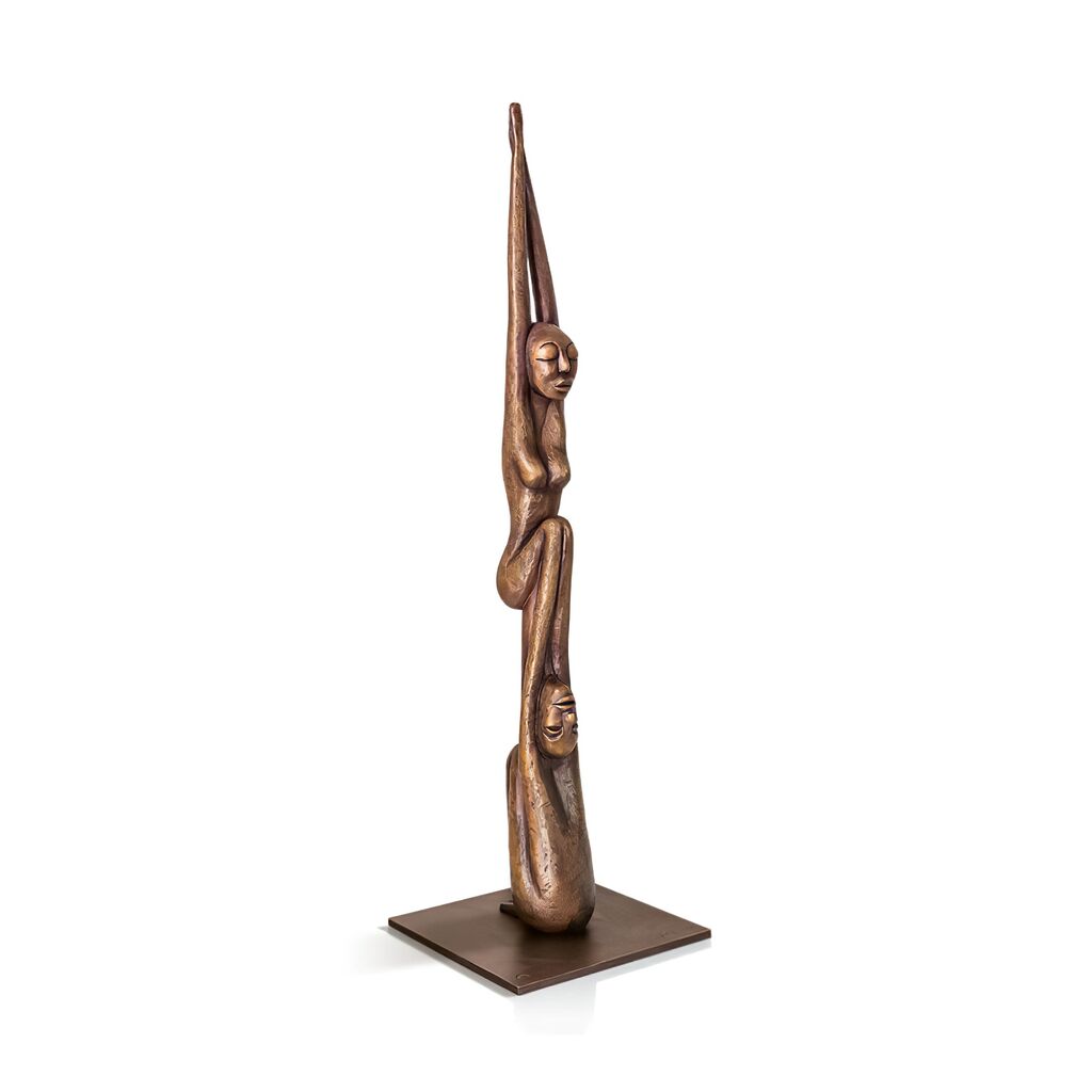  Hohe Designer Bronzeskulptur In Limitierter Edition - Devotion