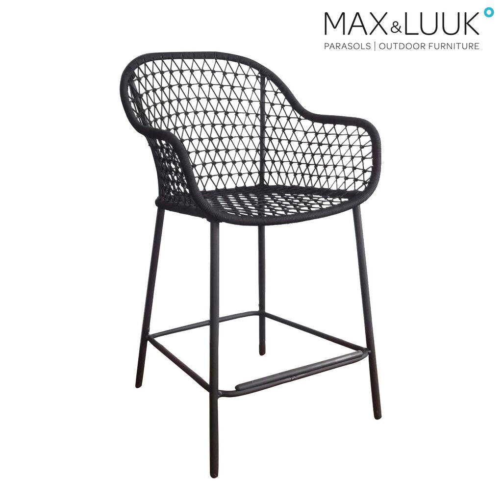  Hoher Geflecht Gartenstuhl Aus Aluminium Von Max & Luuk Für Den Outdoor Essbereich - Anna Stuhl