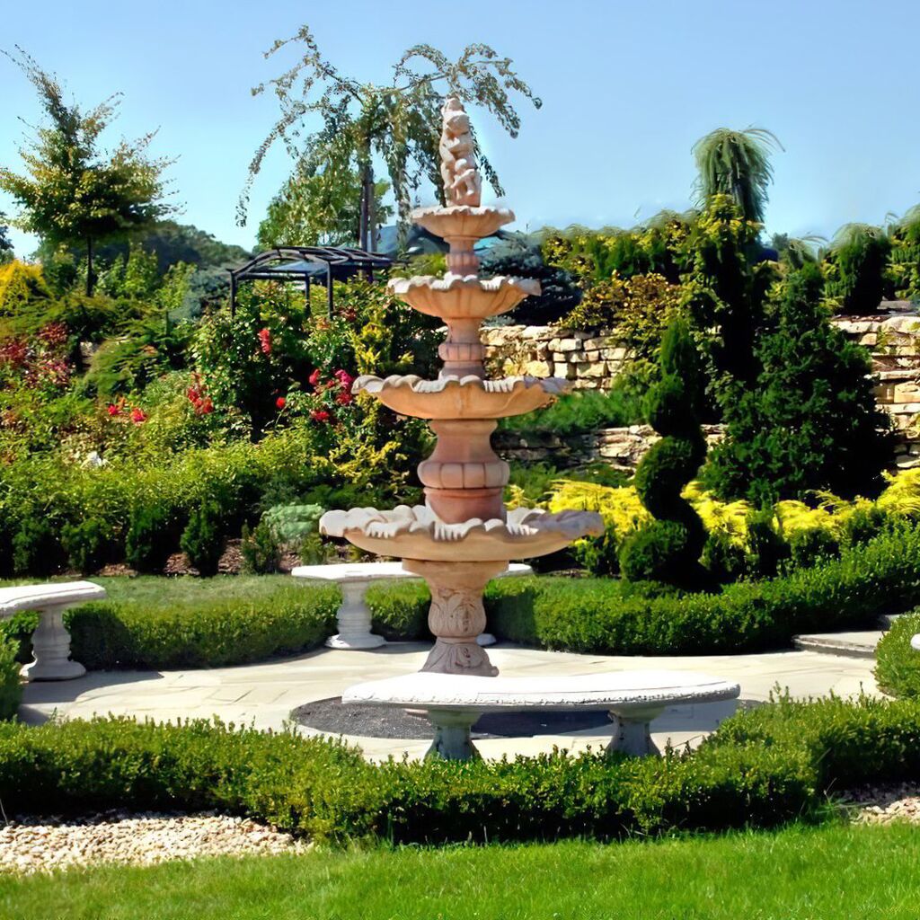 Hoher Kaskadenspringbrunnen Aus Steinguss Mit Pumpe - Orazio