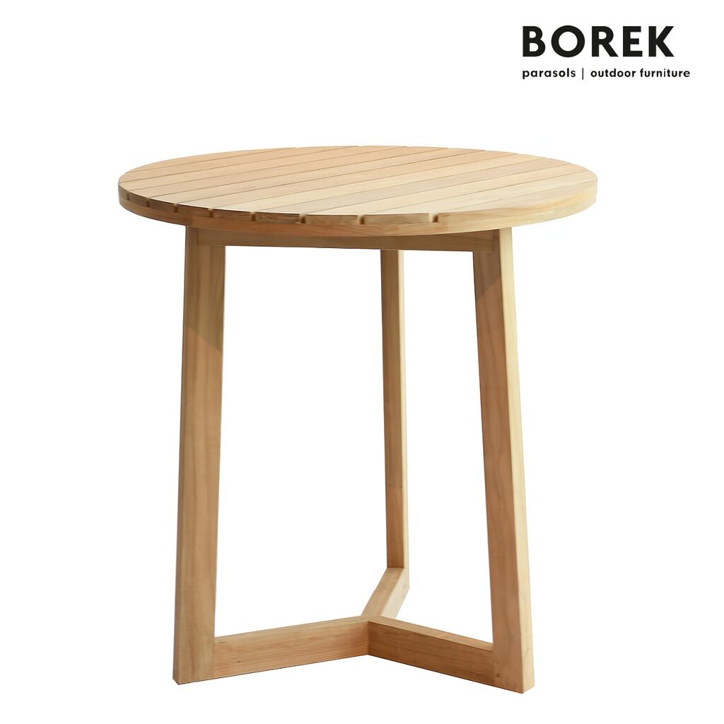  Hoher Teak Holztisch Von Borek Für Den Garten - Rund - Limone Gartentisch