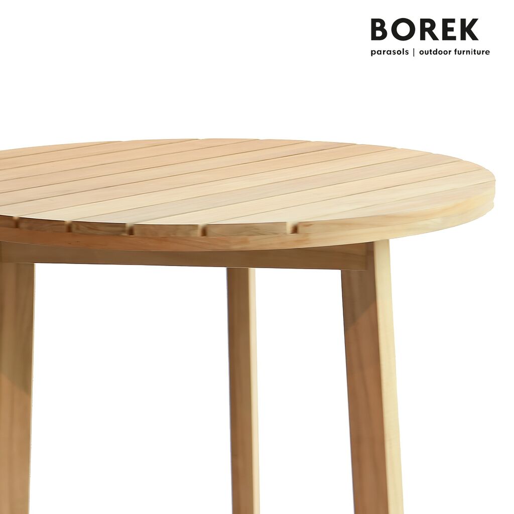  Hoher Teak Holztisch Von Borek Für Den Garten - Rund - Limone Gartentisch