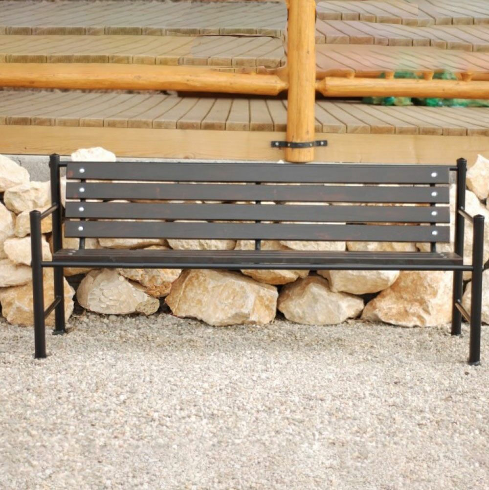  Holz Und Metall - Parkbank Im Zeitlosen Design - Evind