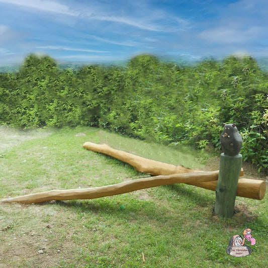  Holzbalken Spielgerät Für Das Gleichgewicht Mit Tieren Für Den Spielplatz Garten - Balancierspielgerät Waldtierchen