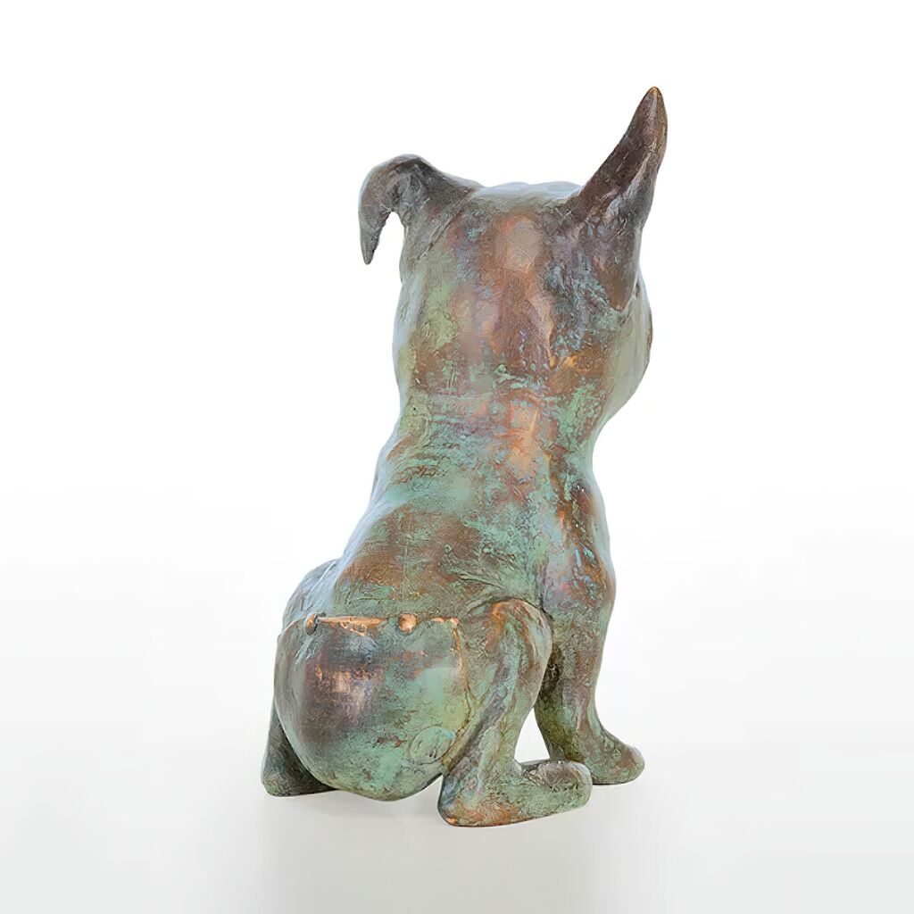  Hund Mit Grünem Pyjama Aus Bronzeguss - Bullterrier - Bébé Bull