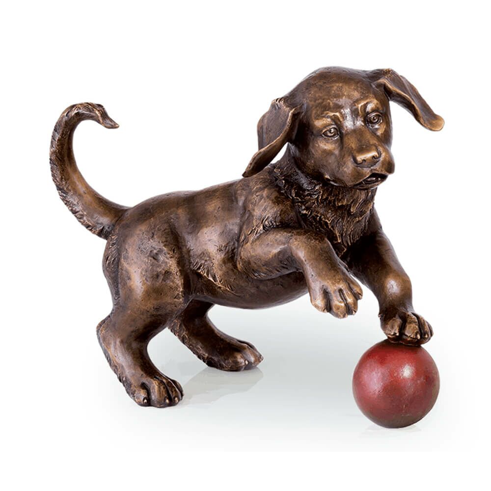  Hundewelpen Spielen - Bronzefiguren Set - Spielende Welpen