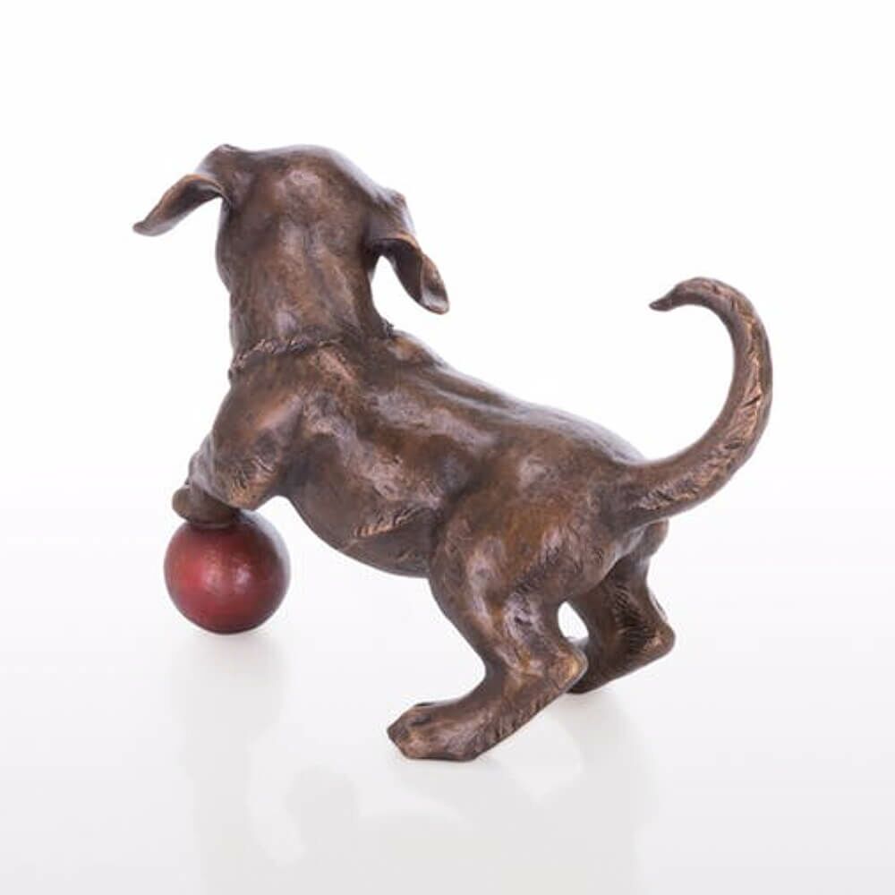  Hundewelpen Spielen - Bronzefiguren Set - Spielende Welpen