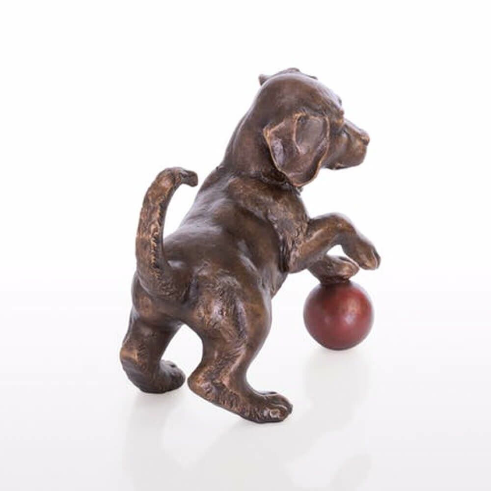  Hundewelpen Spielen - Bronzefiguren Set - Spielende Welpen