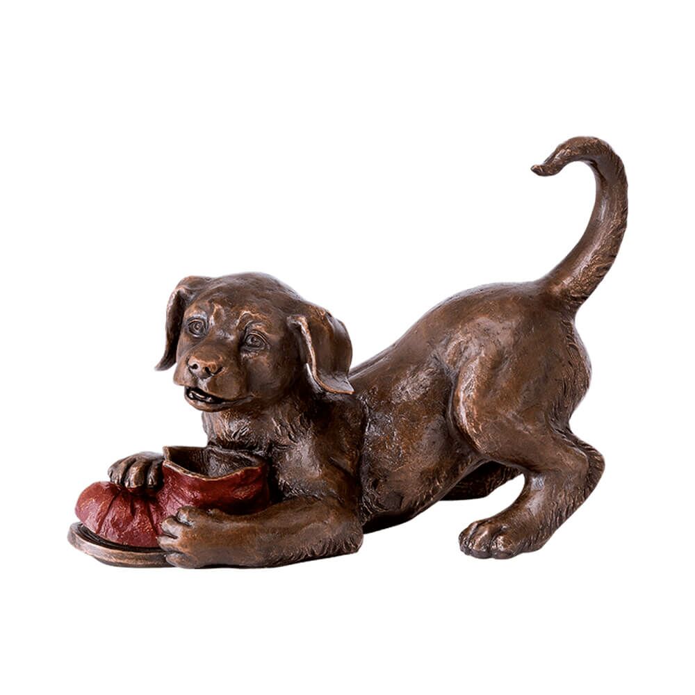  Hundewelpen Spielen - Bronzefiguren Set - Spielende Welpen
