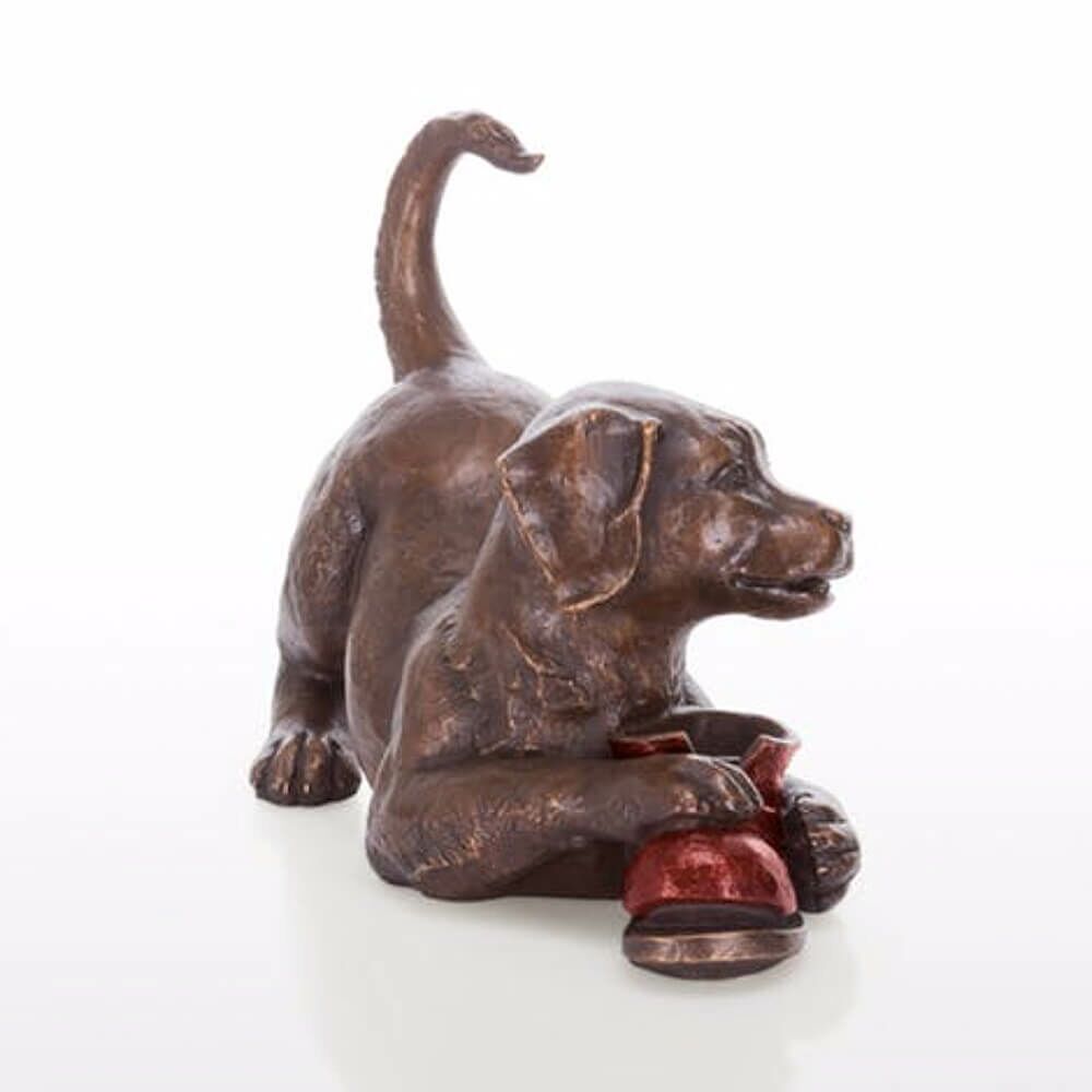  Hundewelpen Spielen - Bronzefiguren Set - Spielende Welpen