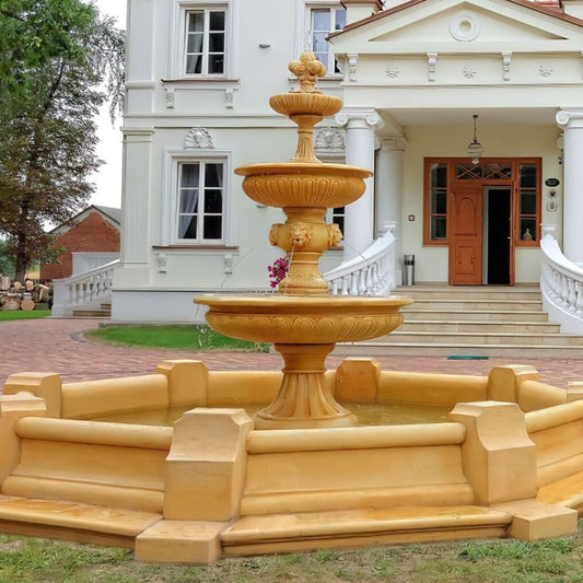  Imposanter Kaskaden Springbrunnen Mit Umrandung Und Pumpe - Brunnen Komplett Set - Saverio