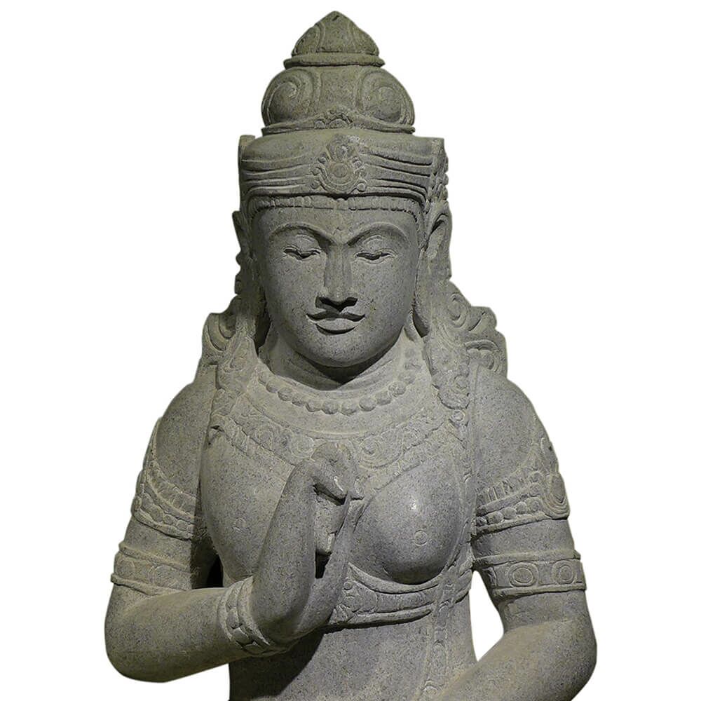  In Handarbeit Gehauene Ken Dedes Figur Aus Flussstein - Tusia