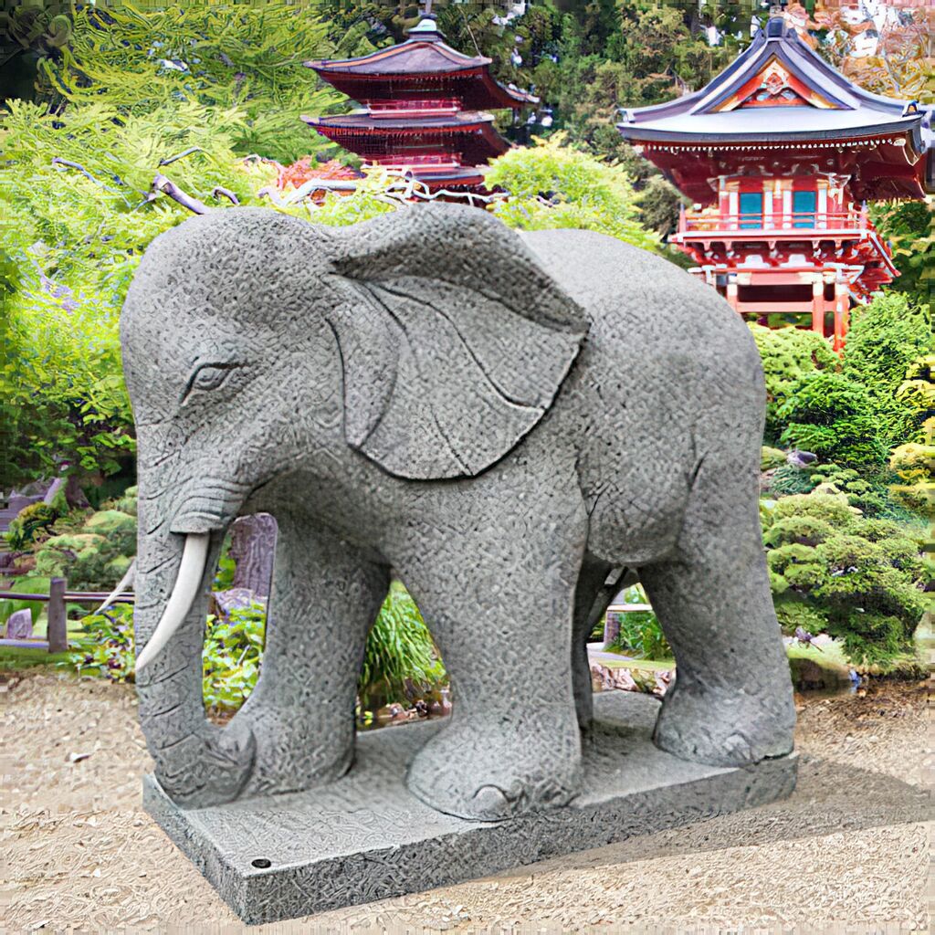  Indischer Elefant Statue Naturstein - Coronado