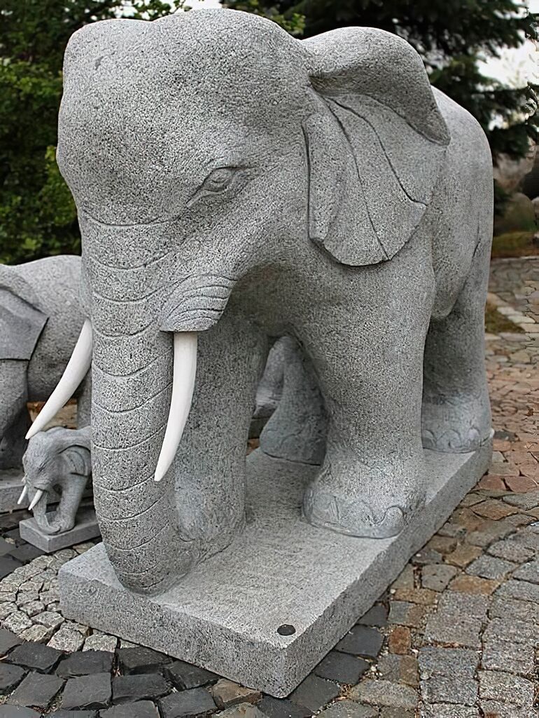  Indischer Elefant Statue Naturstein - Coronado