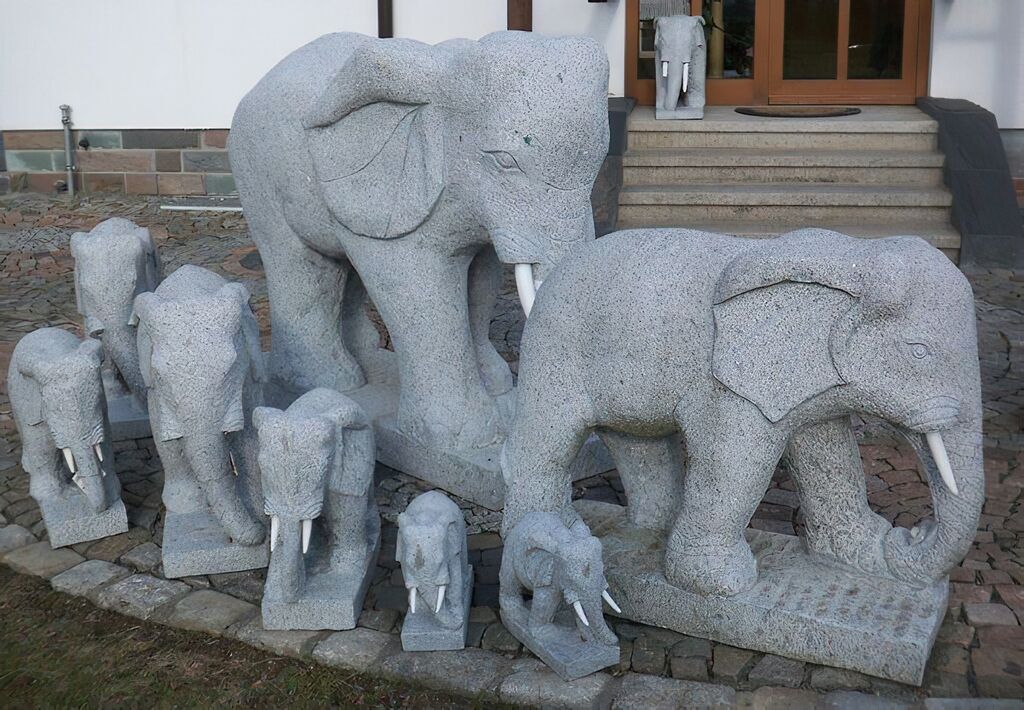  Indischer Elefant Statue Naturstein - Coronado