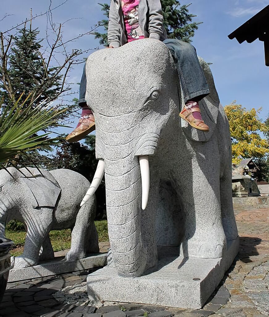  Indischer Elefant Statue Naturstein - Coronado