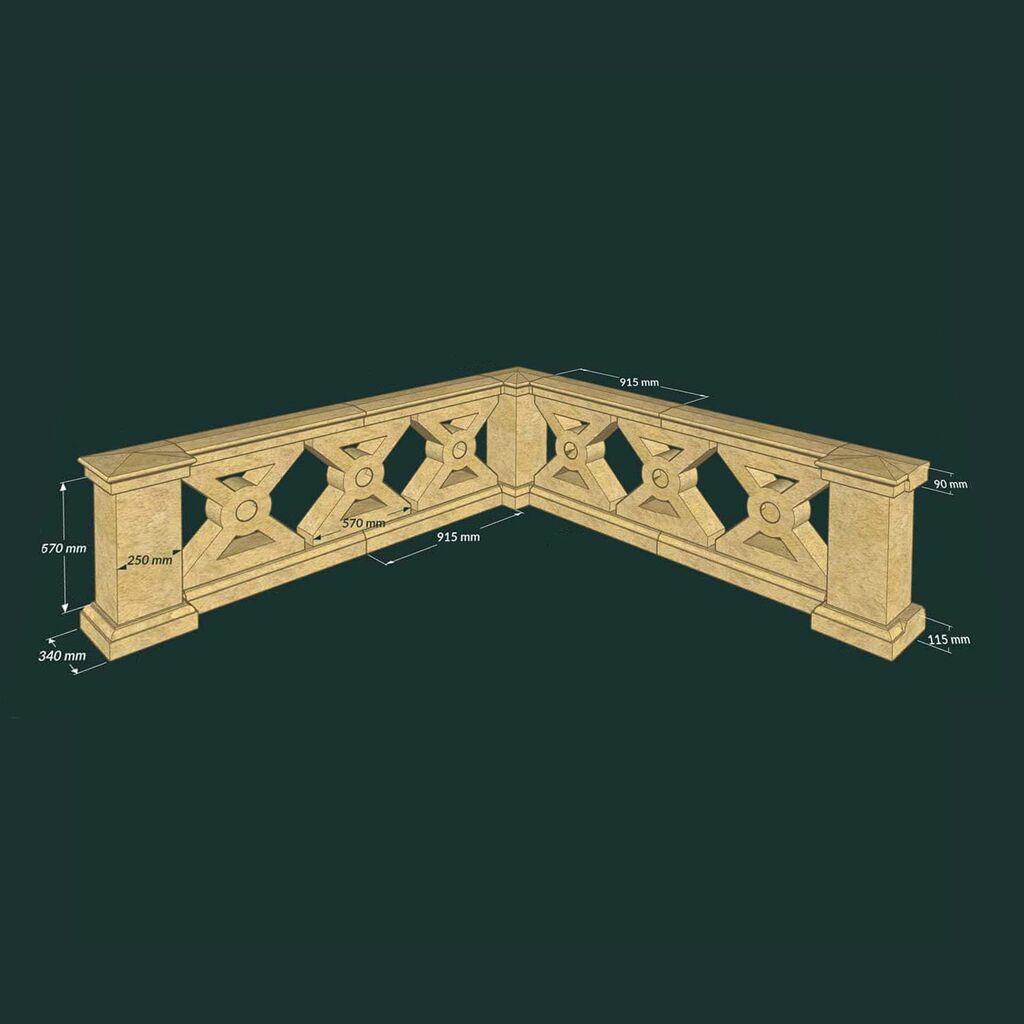  Individuelle Stein Balustrade Als Sonderanfertigung - Mediaeval Balustrade