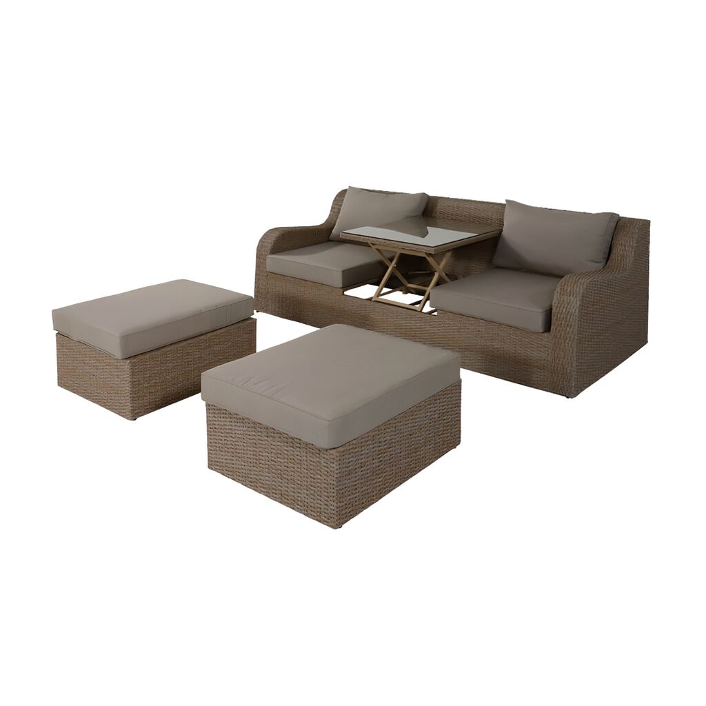  Individuelles Gartensofa Mit Hocker Und Tisch - Sitzmöbel Poan