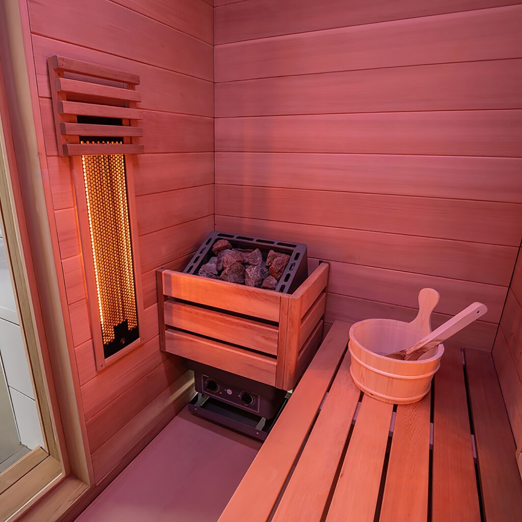  Indoor Sauna & Infrarot Kombination Aus Holz Für Zu Hause - Vollausgestattet - Amneria