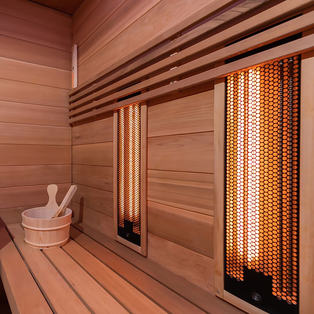  Indoor Sauna & Infrarot Kombination Aus Holz Für Zu Hause - Vollausgestattet - Amneria