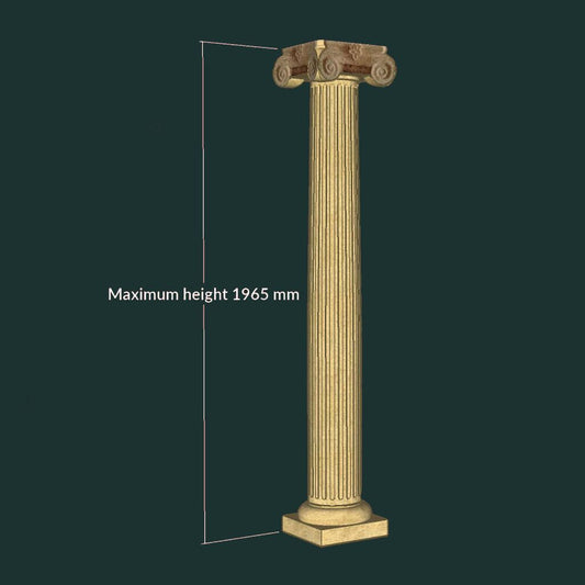 Ionische Steinsäule - Rund - Mit Geriffelter Oberfläche - Chelmsford Fluted