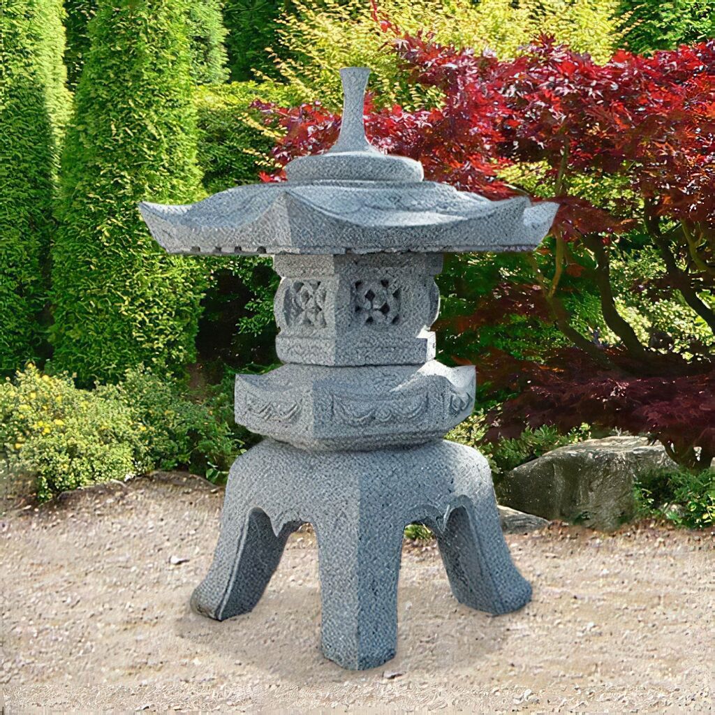  Japanische Gartenlaterne Naturstein - Kushiro