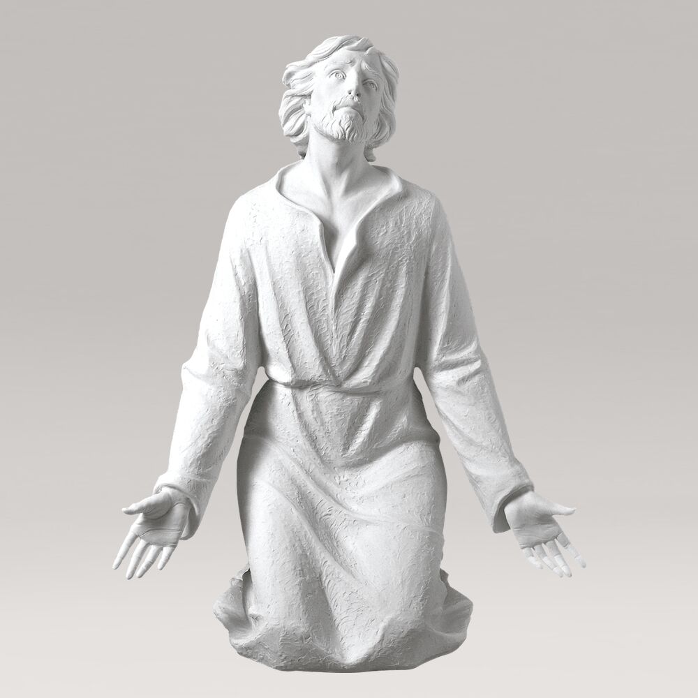  Jesusstatue Im Gebet Aus Marmorguss - Kniender Jesus