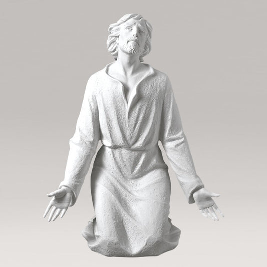  Jesusstatue Im Gebet Aus Marmorguss - Kniender Jesus
