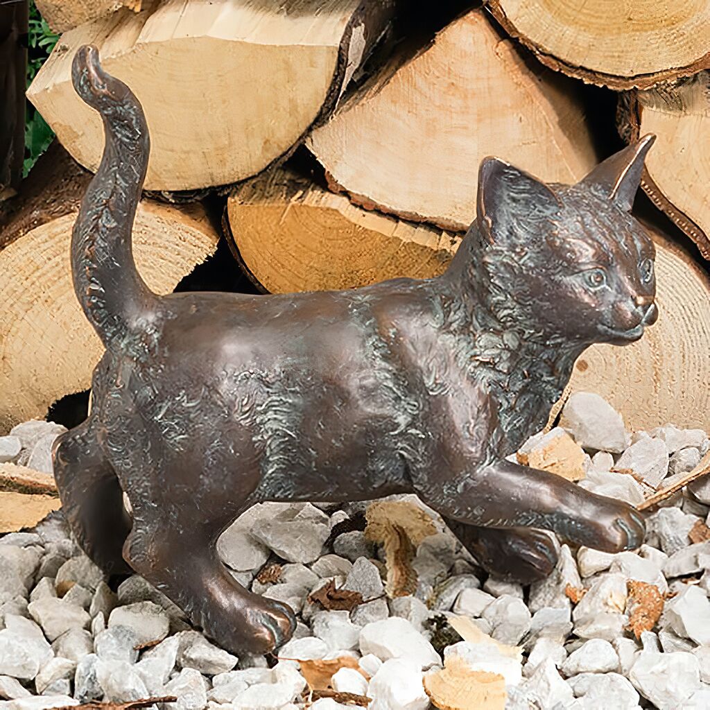  Kätzchen Aus Bronze - Set Aus 3 Tierfiguren - Katzenjunge