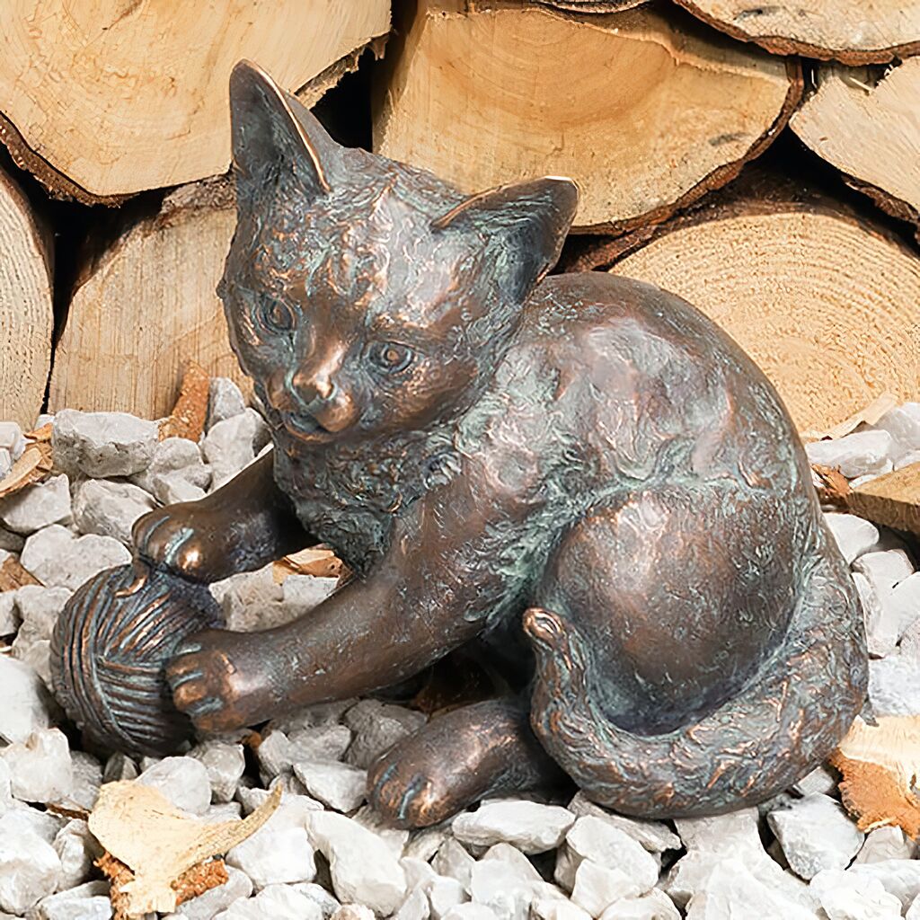  Kätzchen Aus Bronze - Set Aus 3 Tierfiguren - Katzenjunge