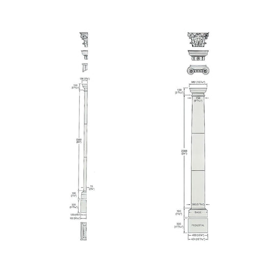 Kapitell Und Toskanische Pilaster Aus Sandsteinguss - Traherne