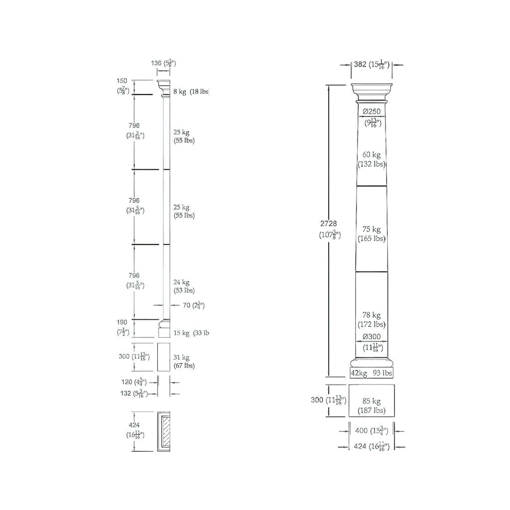  Kapitell Und Toskanische Pilaster Aus Sandsteinguss - Traherne
