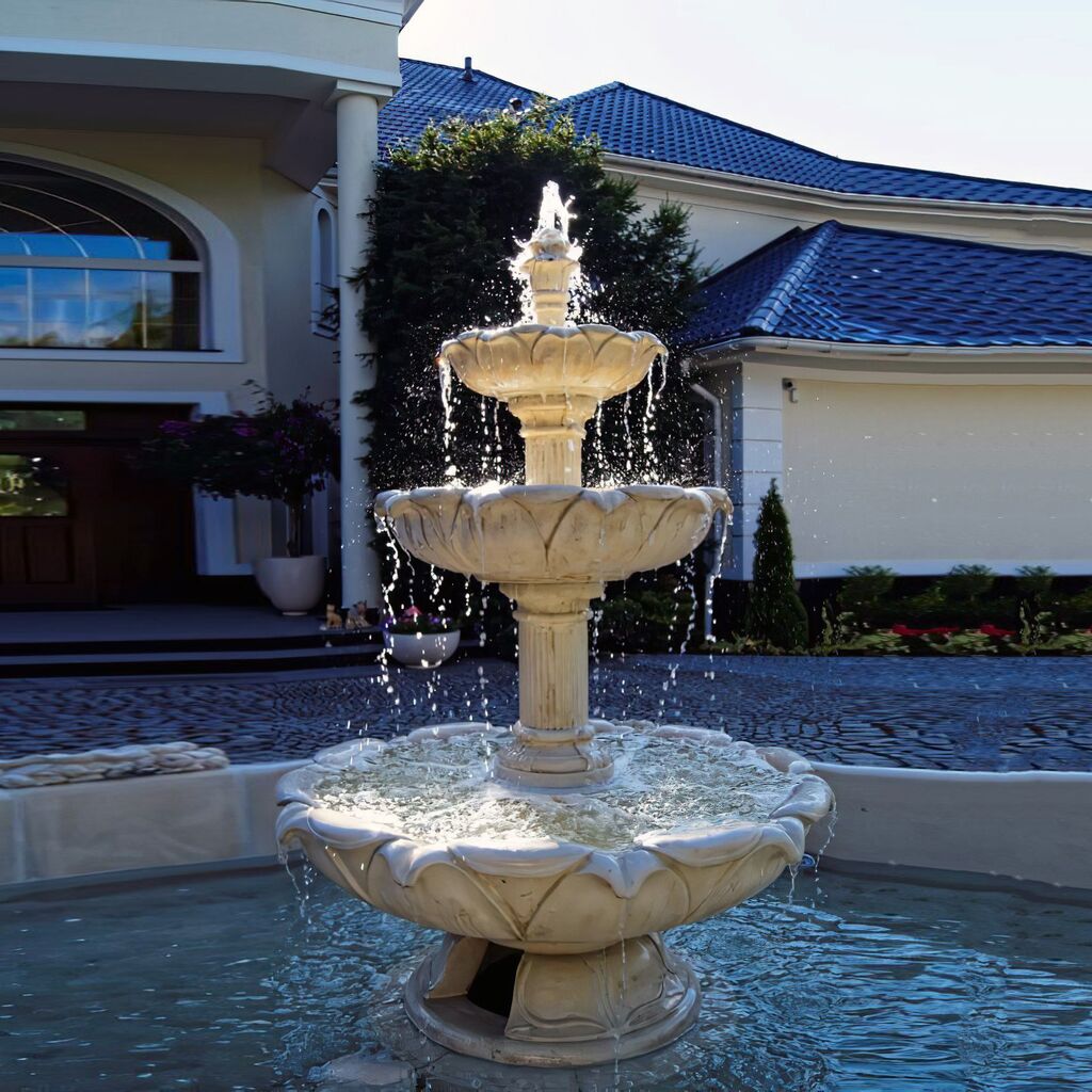  Kaskaden Brunnen Aus Steinguss Mit Brunnenschalen In Form Von Lotusblüten - Vittorio