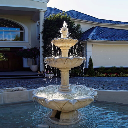  Kaskaden Brunnen Aus Steinguss Mit Brunnenschalen In Form Von Lotusblüten - Vittorio