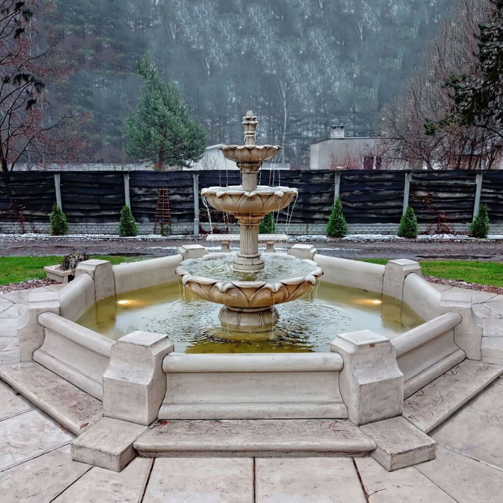  Kaskaden Brunnen Aus Steinguss Mit Brunnenschalen In Form Von Lotusblüten - Vittorio