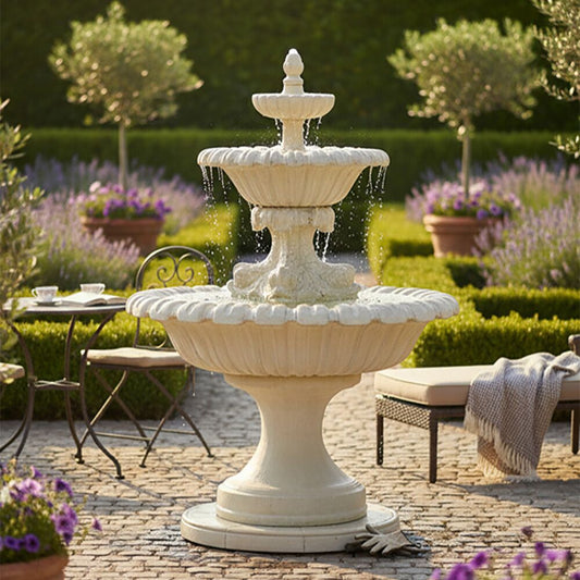  Kaskaden Springbrunnen Für Den Garten Aus Steinguss Mit Fisch Motiv - Cristiano