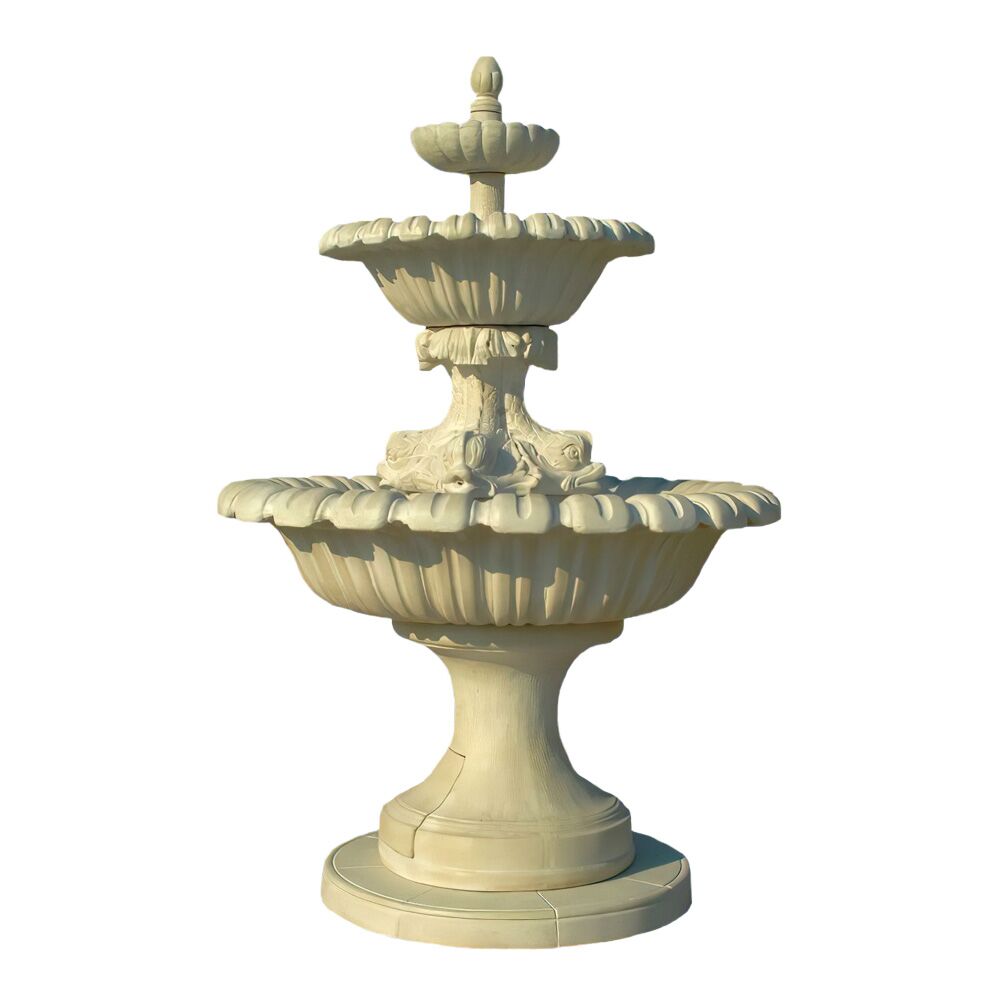  Kaskaden Springbrunnen Für Den Garten Aus Steinguss Mit Fisch Motiv - Cristiano