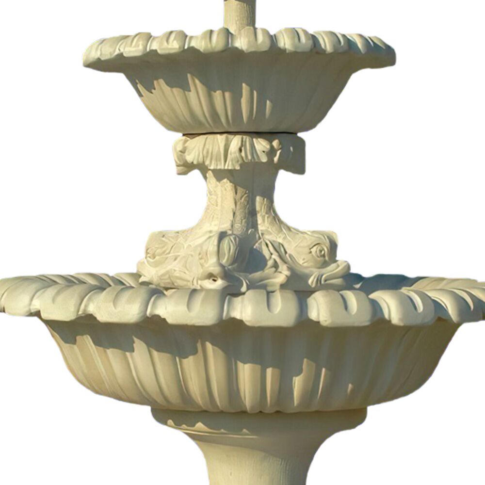  Kaskaden Springbrunnen Für Den Garten Aus Steinguss Mit Fisch Motiv - Cristiano