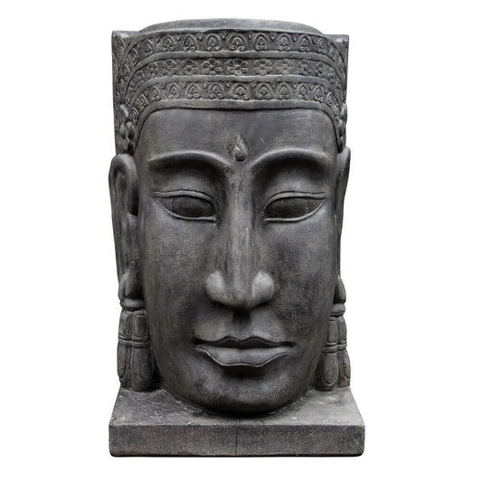  Khmer Kopf Aus Steinguss Für Die Gartengestaltung - Metopo
