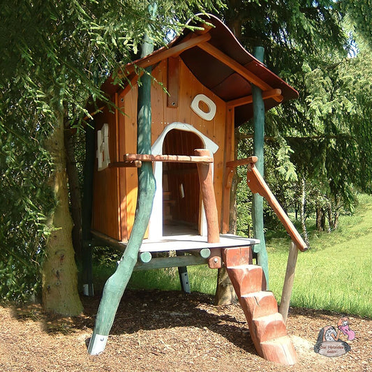  Kinder Holzhaus Mit Treppe Für Den Abenteuerspielplatz Oder Daheim - Stelzenhaus Villa Kunterbunt