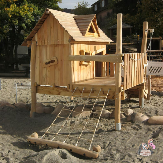  Kinderspielhaus Aus Robinienholz Für Den Spielplatz Oder Garten - Stelzenhaus Kirsten