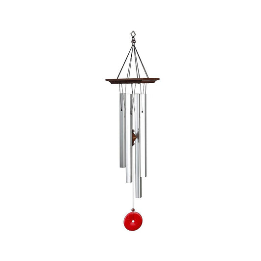 Klangspiel Im Eckigen Design Mit Roter Appliaktion - Red Jasper Chime