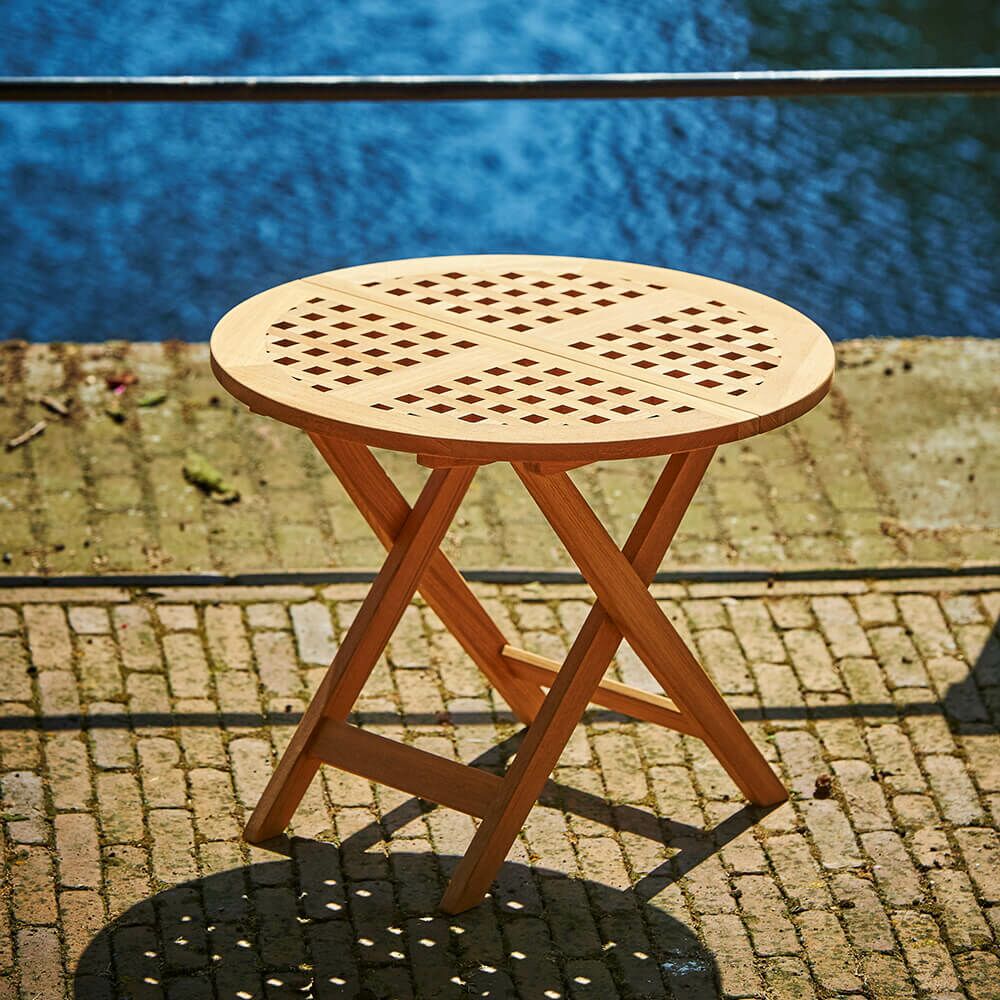  Klappbarer Garten Beistelltisch Aus Teakholz - Rund - Toby Beistelltisch