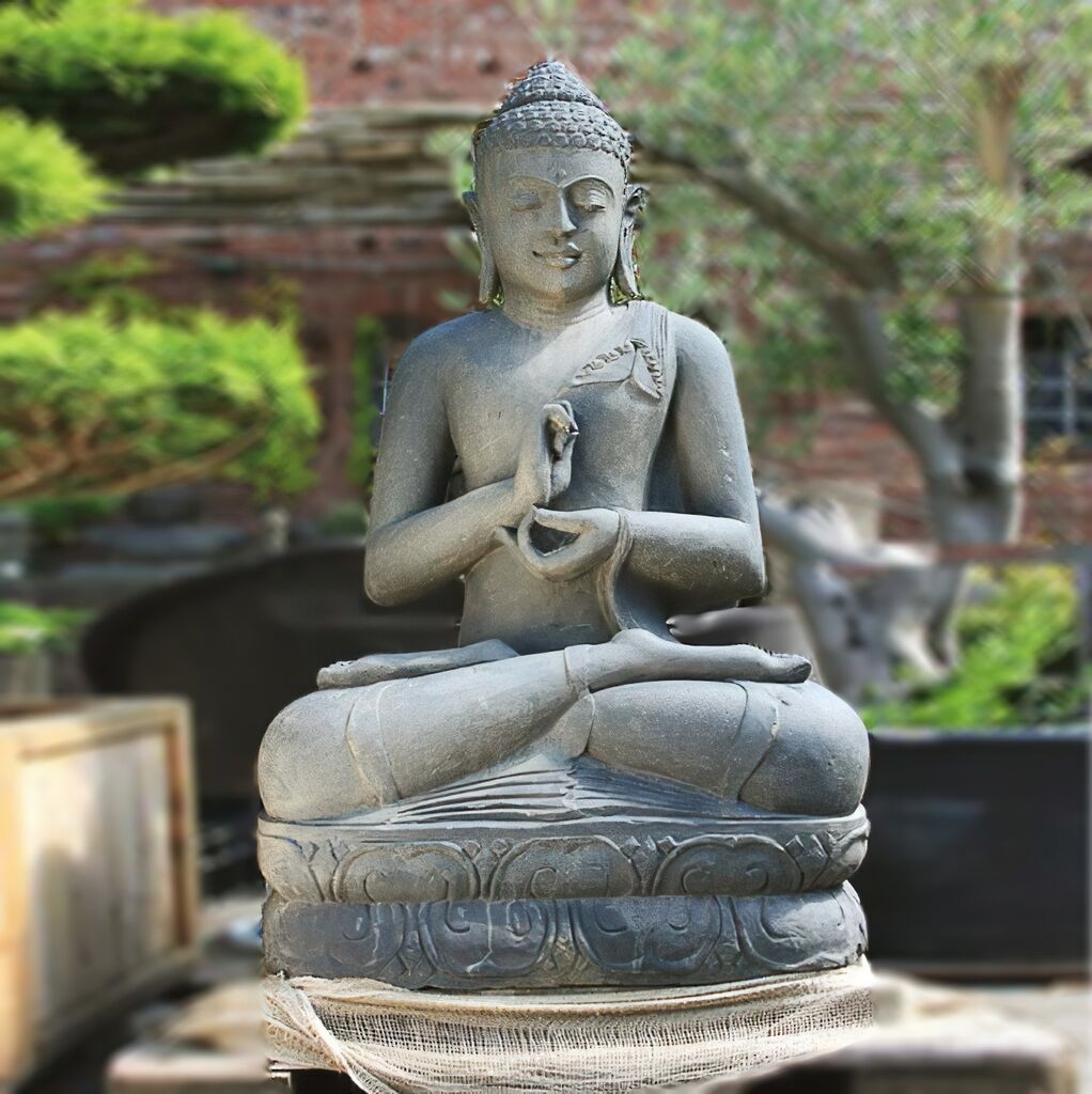  Klassische Buddha Gartenfigur Aus Naturstein - Bingchu
